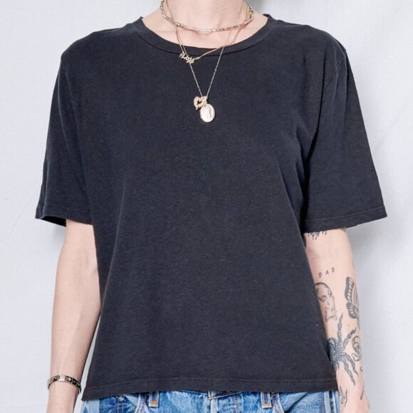 Jungmaven Silverlake Cropped Tee Black M - Picture 1 of 8